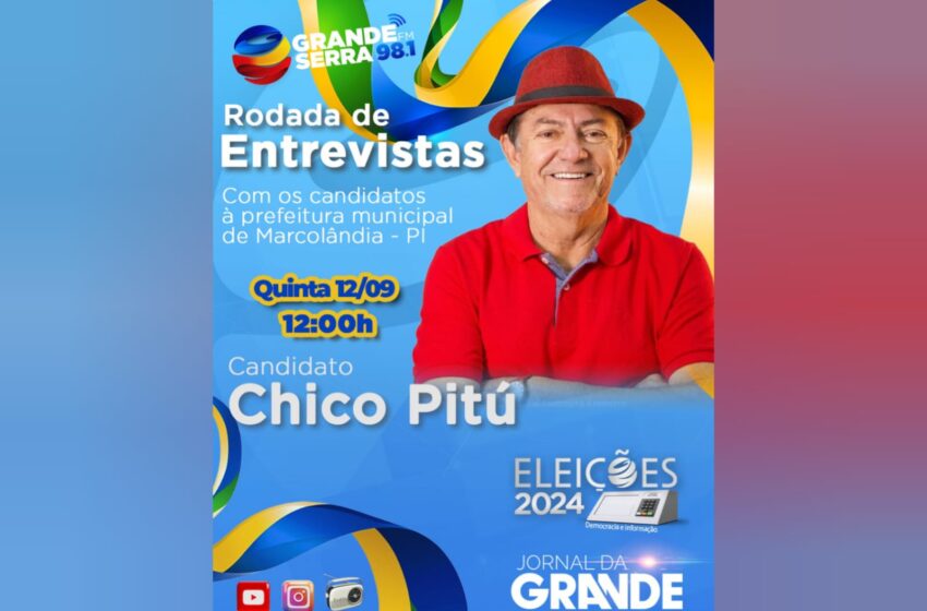  Chico Pitú, candidato a prefeito de Marcolândia é entrevistado em sabatina do Jornal da Grande