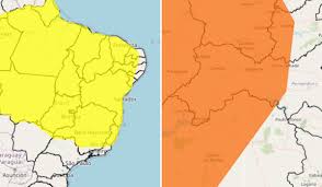  Inmet divulga alertas de chuva para o Agreste e Sertão de Pernambuco válidos para os próximos dias