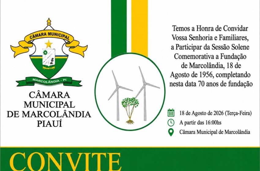  Marcolândia celebra 70 anos de fundação com Sessão Solene nesta terça-feira