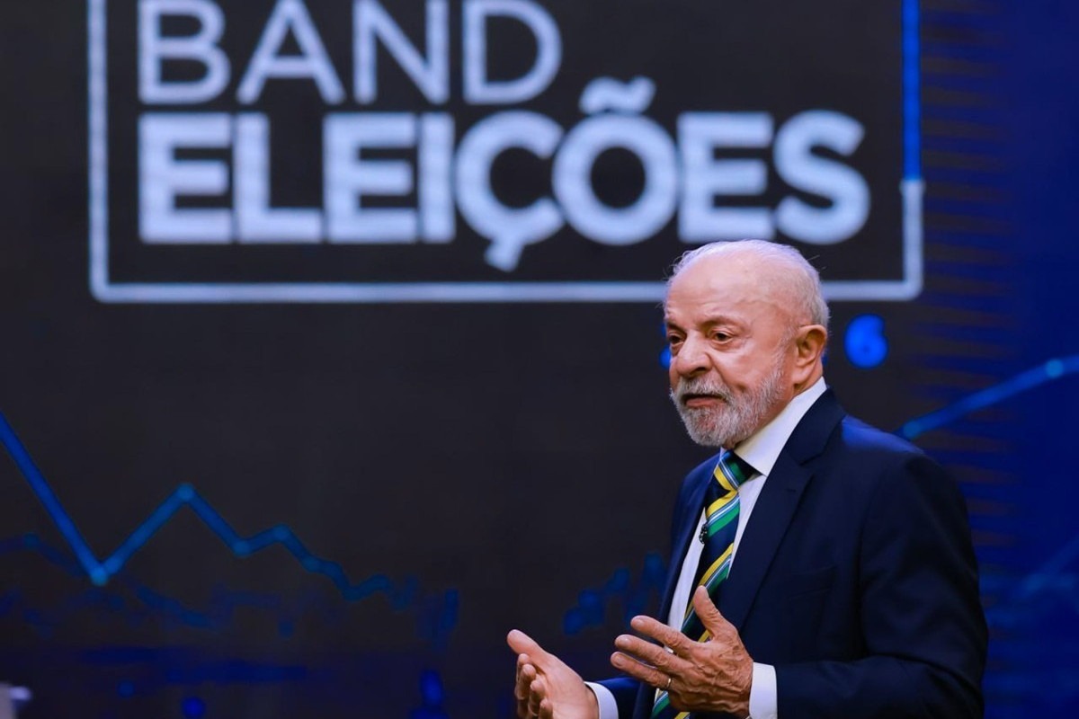 Presidente da República, Luiz Inácio Lula da Silva, durante Debate da Band no domingo (18) ( Ricardo Stuckert)